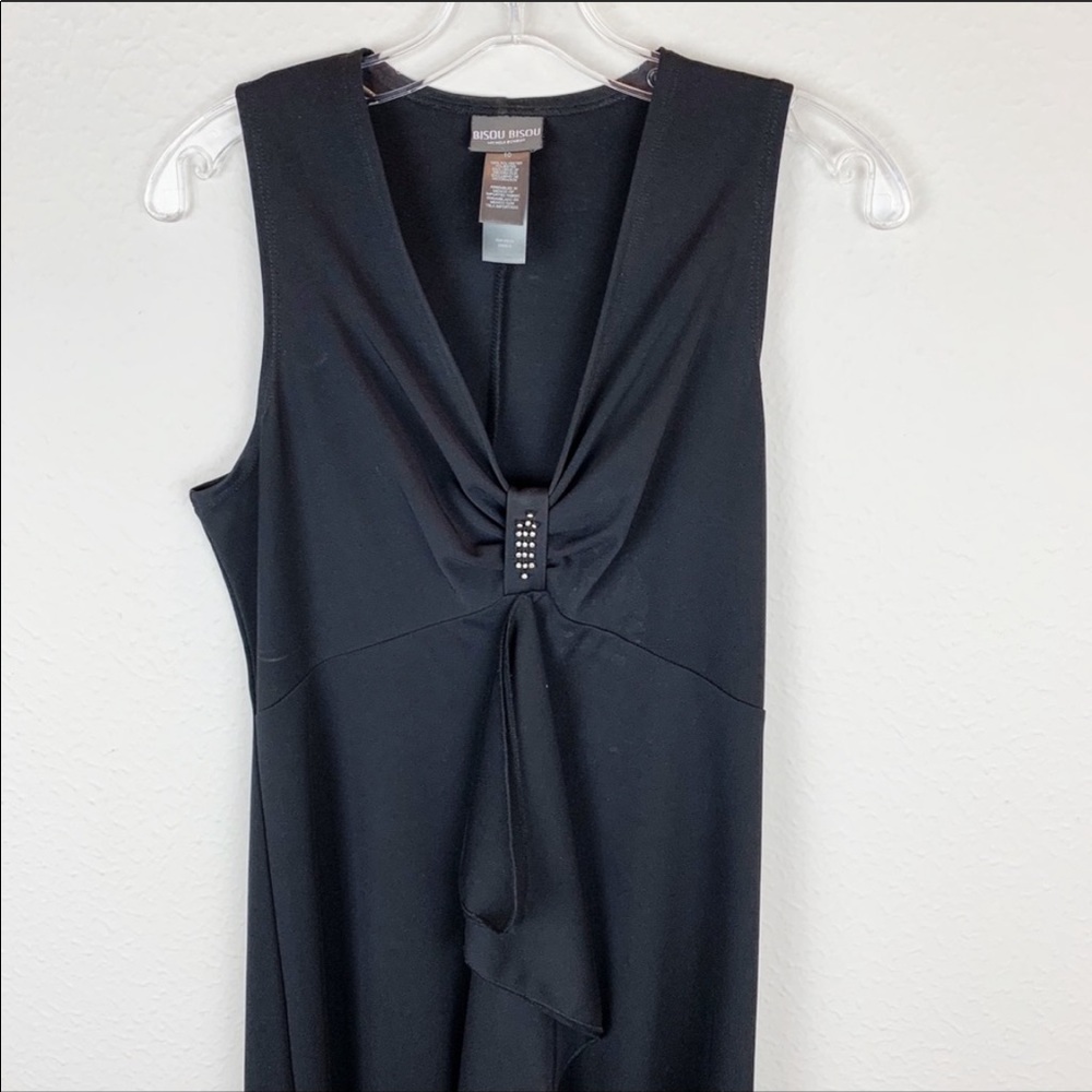 Bisou Bisou Black Sleeveless Rhinestone Dress F2 G221 - Picture 2 of 5